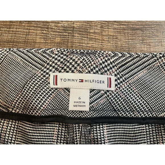 Tommy Hilfiger Women’s Tweed Belted Wide Leg Cropped Flat Front Pant Size 6 - Picture 2 of 6